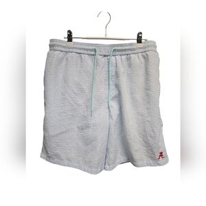 Alabama Crimson Tide Blue Seersucker Swim Shorts Sz. Large